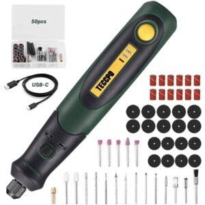 TECCPO Cordless Rotary Tool, 50pcs Accessories